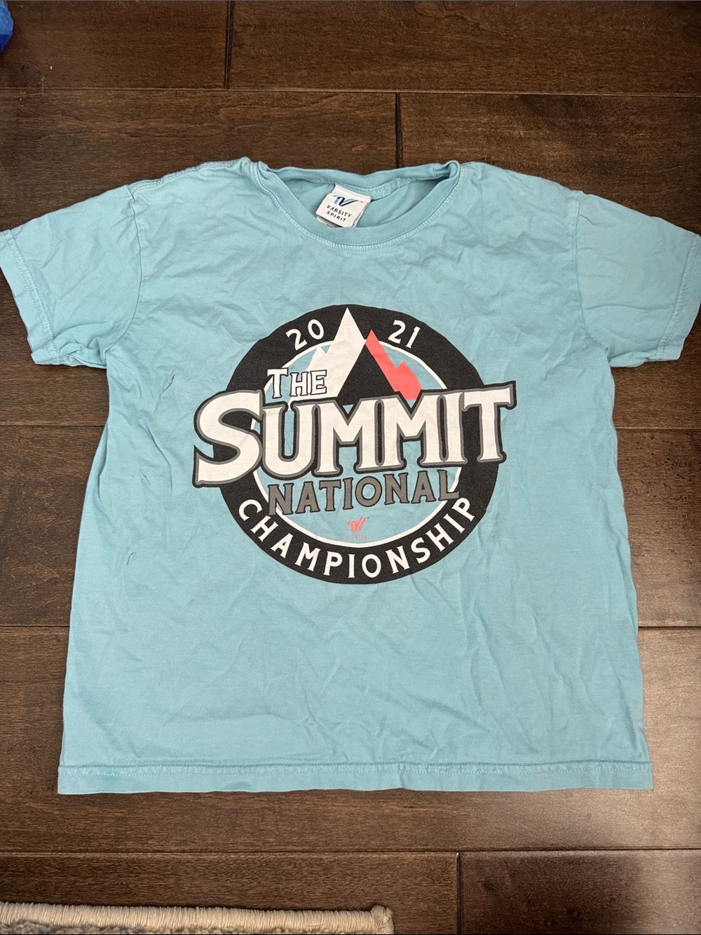 The Summit Cheer Varsity National Championship 2021 T-Shirt Teal Size Youth M